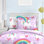 Ensemble d'édredon réversible en microfibre Unicorn