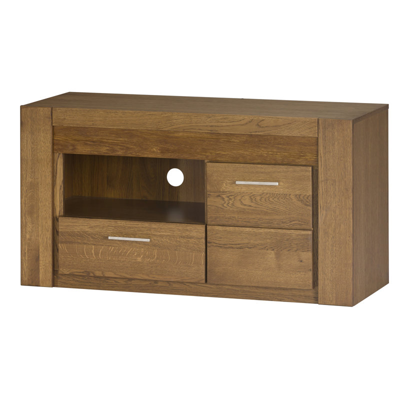 Velour Solid and Manufactured Oak Wood TV Stand for TVs up to 43"