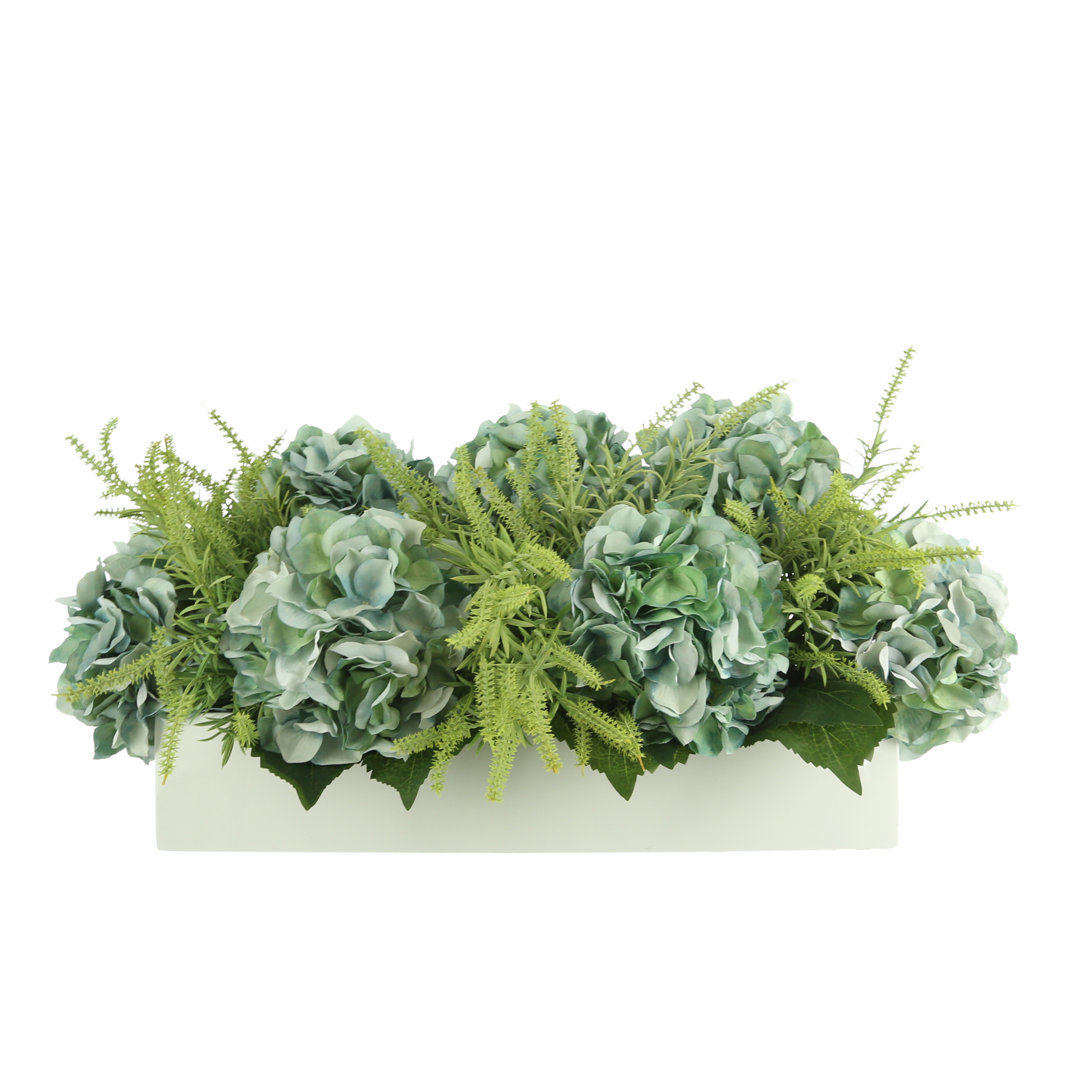 Polysilk Hydrangea Arrangement in Planter Freeport Park® Flowers/Leaves 