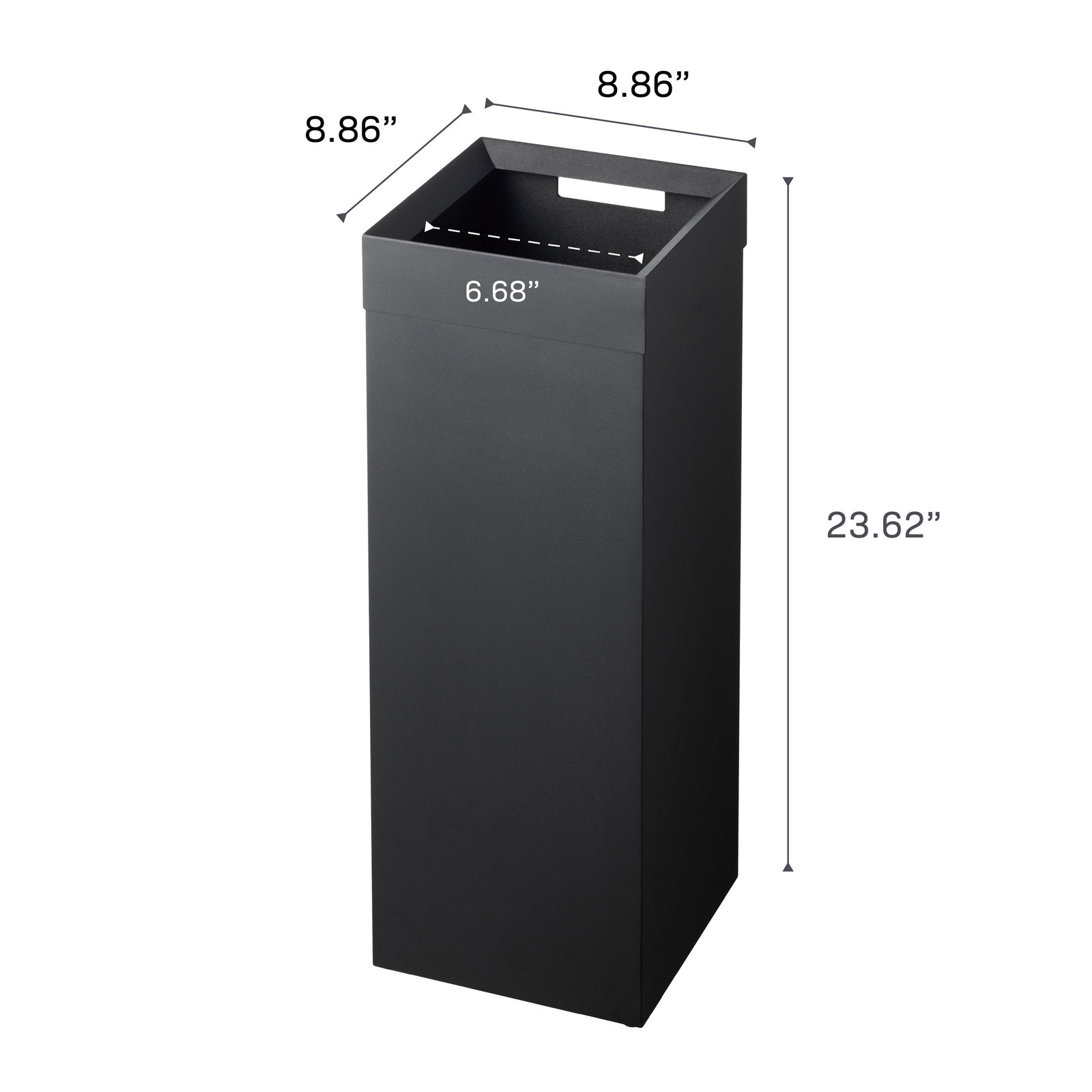 Yamazaki Home Tower 7.25gal Trash Can, Black