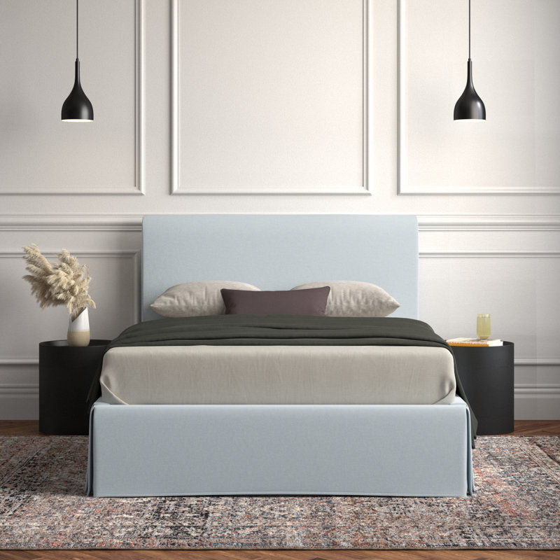 Zatanna Upholstered Low Profile Platform Bed, Full/Double, Blue