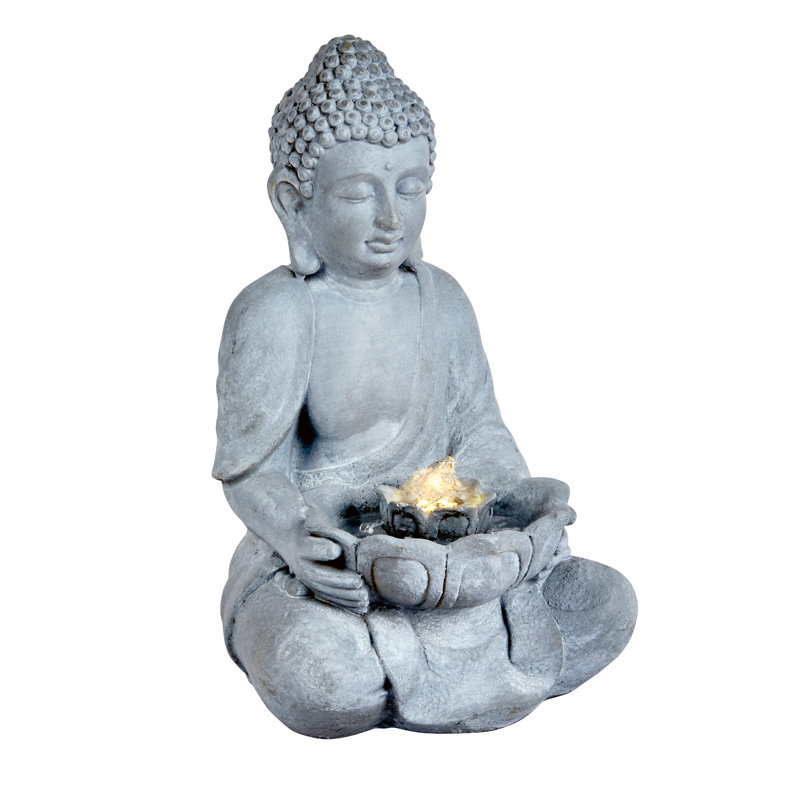Polystone Buddha Water Feature with LED Light