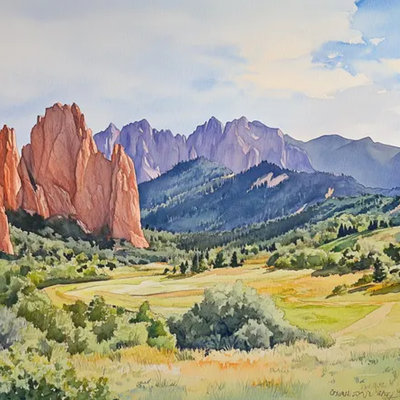 Red Rock Canyon & Mountain Valley Landscape Wall Mural
