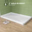 Base de bac de douche 60 po x 36 po à double seuil en blanc avec couvercle de drain inclus