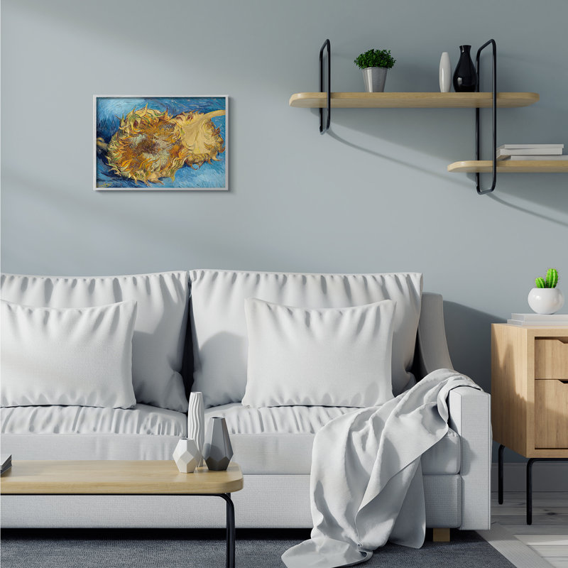 «Sunflowers Yellow Blue Van Gogh Classical», reproduction d'art, H 16 po x l 20 po x P 1,5 po, Estampe numérique Farmhouse
