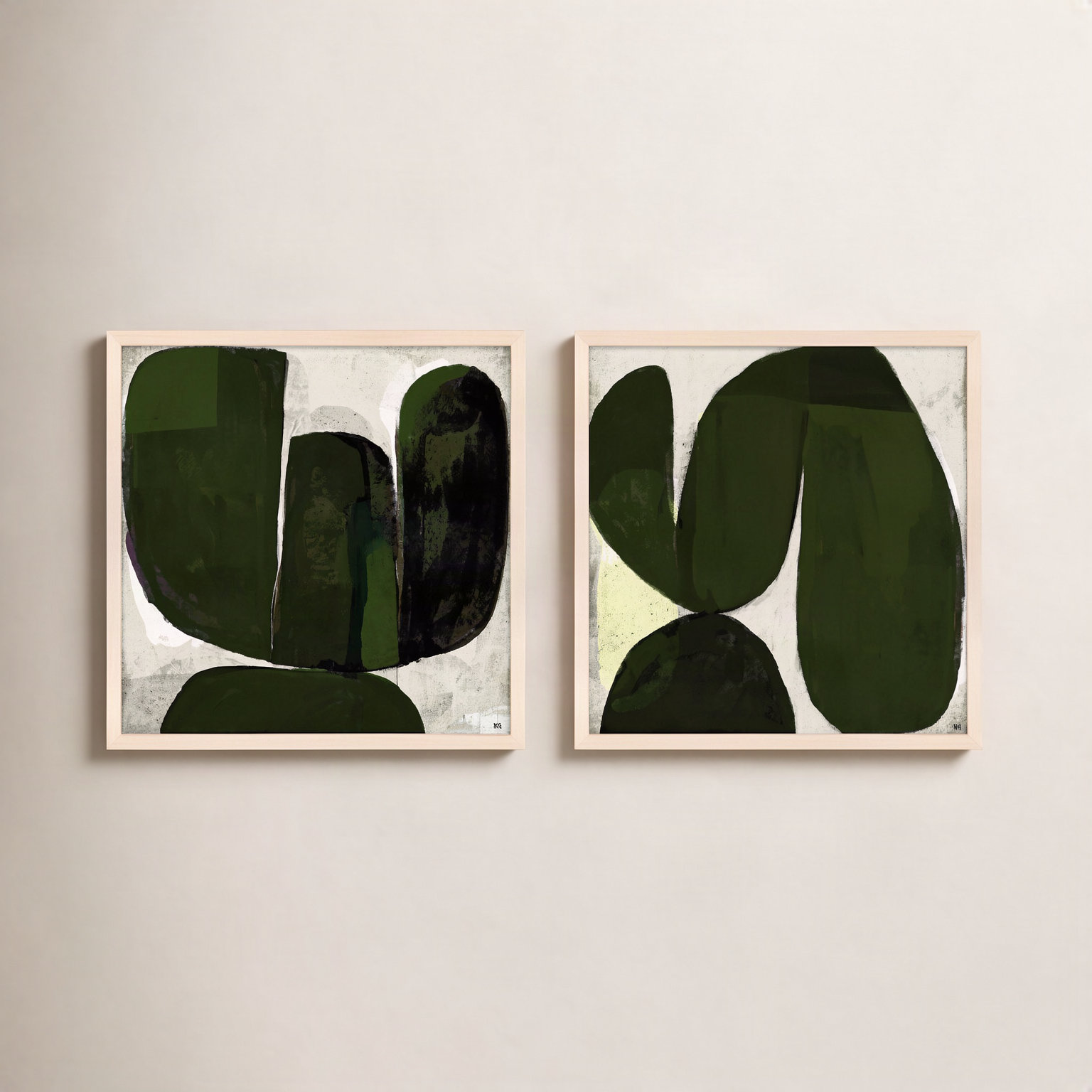 Succulent Set Of 2 by StudioM, 24" H x 24" W x 1.25" D, Brown