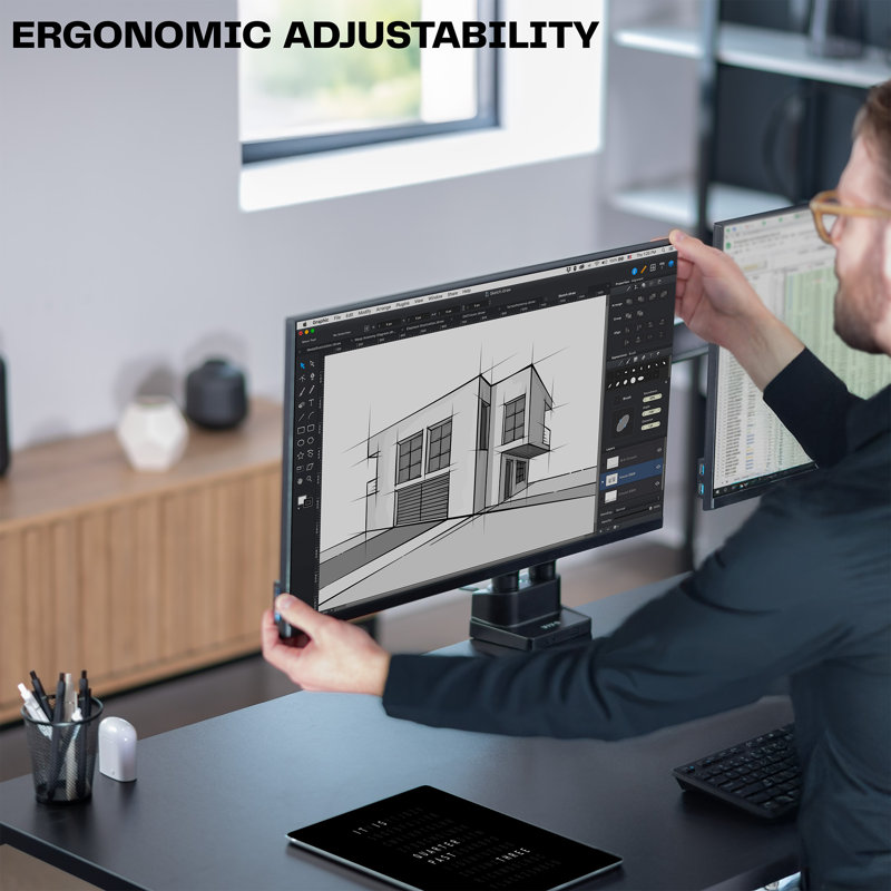 Mechanical Arm Dual Monitor Desk Mount