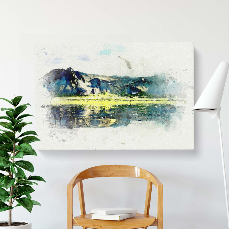 Eagle Flying Above New Zealand in Abstract - Wrapped Canvas, 50cm H x 76cm W x 3cm D