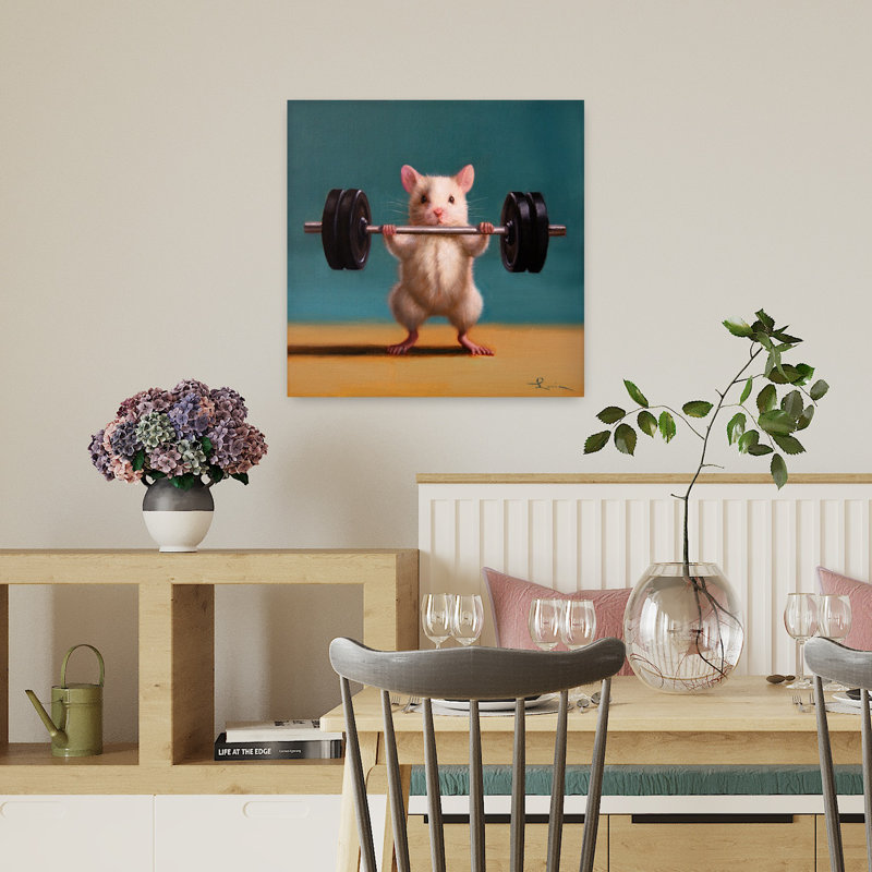 «Gym Rat Rat Press», art urbain contemporain, H 18 po x l 18 po