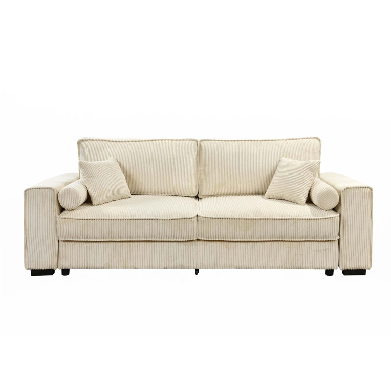 91''Large Sofa Bed With Storage, Beige