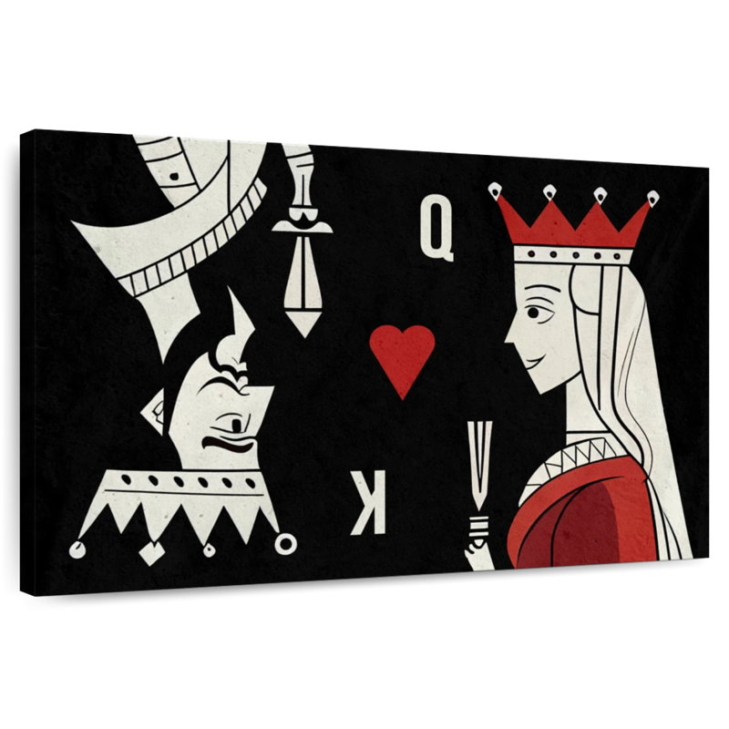 Senne, roi et reine des cœurs, H 26 po x l 39 po