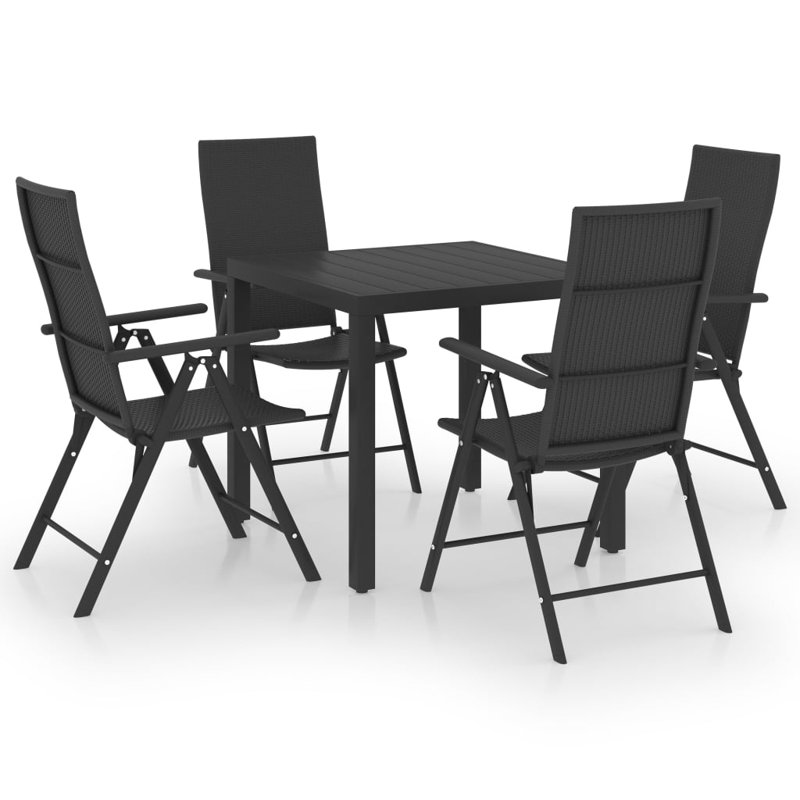 Square 4 - Person Dining Set, Black