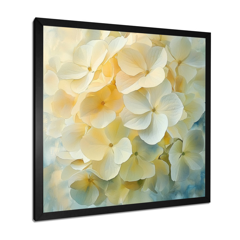 «Hydrangea In Soft Focus Of Summer I», art mural sur toile, H 30 po x l 30 po, Reproduction encadrée d'une seule photo