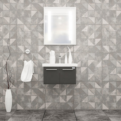 Ensemble de meuble-lavabo mural simple 32" avec miroir Urich