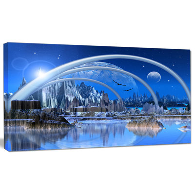 « blue imaginaire landscape », impression sur toile tendue