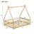 Ames Tent-Shaped Floor Bed with Wooden Frame, Guardrails & Door-1799500093-1799500094