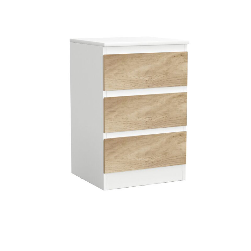 Prakrit 40cm W 3 - Drawer Chest of Drawers, White/Oak