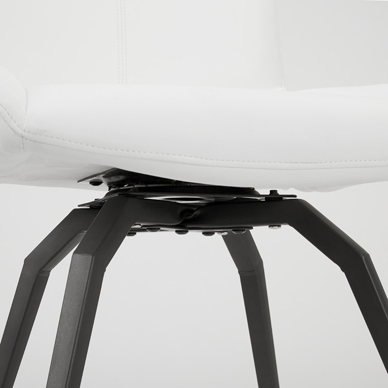 Katsushi 19'' H Upholstered Metal Dining Chair, White, 2
