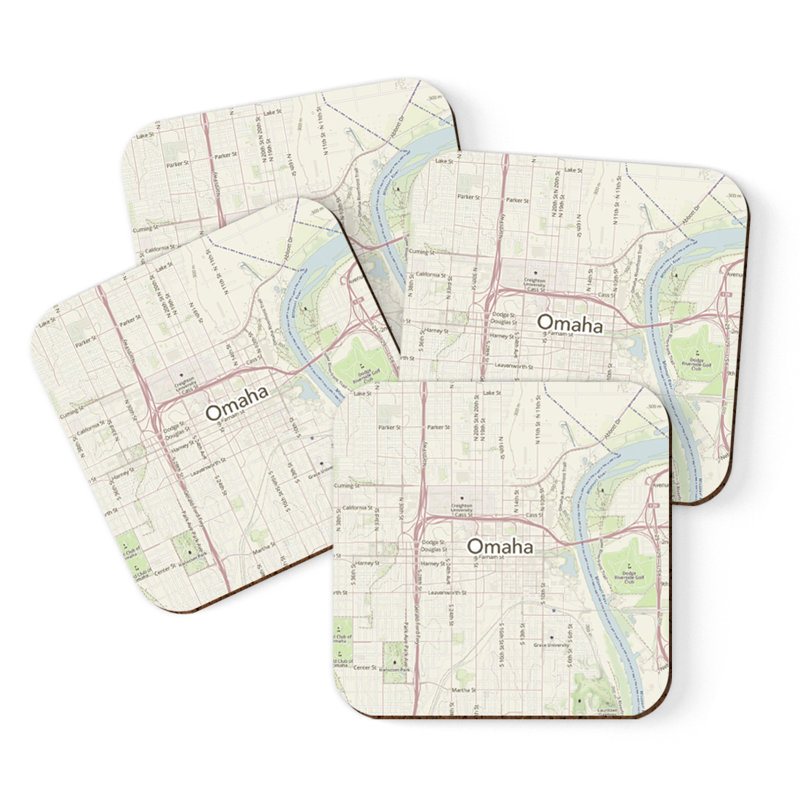 Sous-verre carte des États-Unis, Omaha