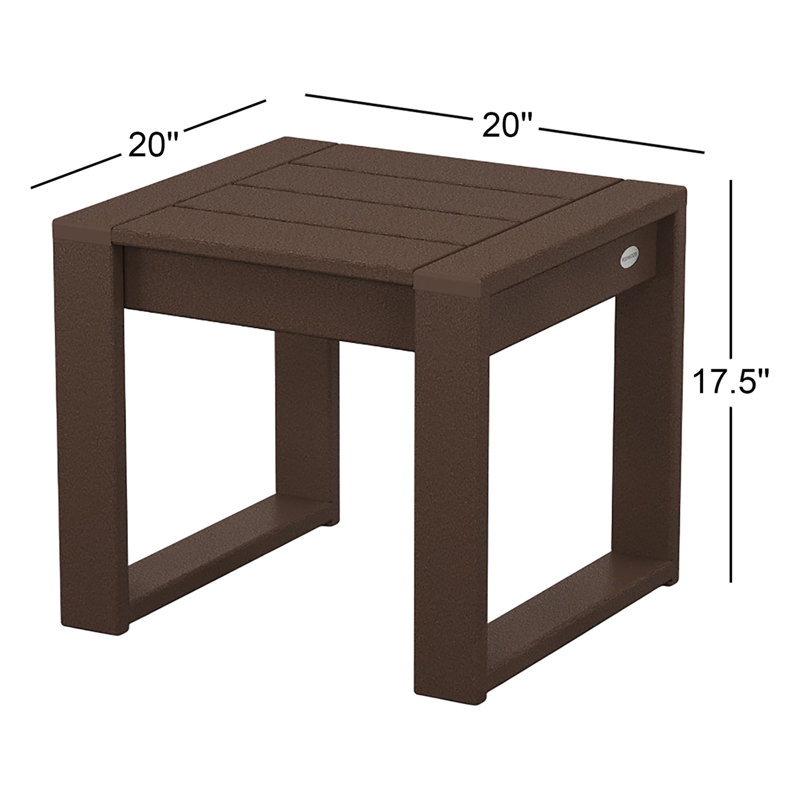 Table de bout EDGE, H 17,5 po x l 20 po x L 20 po, Brun foncé