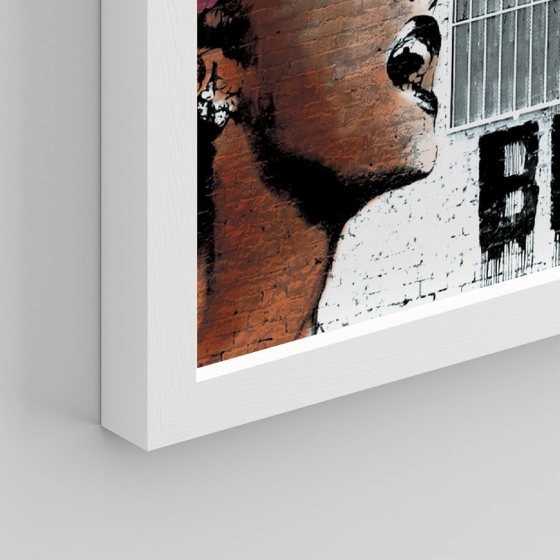 Banksy, peinture en aérosol, variété, graffiti et art urbain, 9 pièces, H 14 po x l 11 po x P 1 po, Blanc