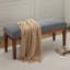 Banc rembourré en lin 44 po avec pieds en bois massif-1439731943