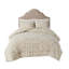 Ensemble d'édredon touffeté médaillon taupe-113361552