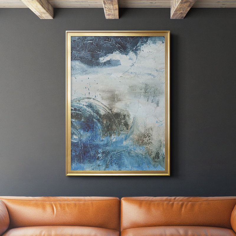 «Coastal Seas», reproduction encadrée de qualité supérieure - prête à être accrochée, H 42,5 po x l 30,5 po x P 1,25 po, Or