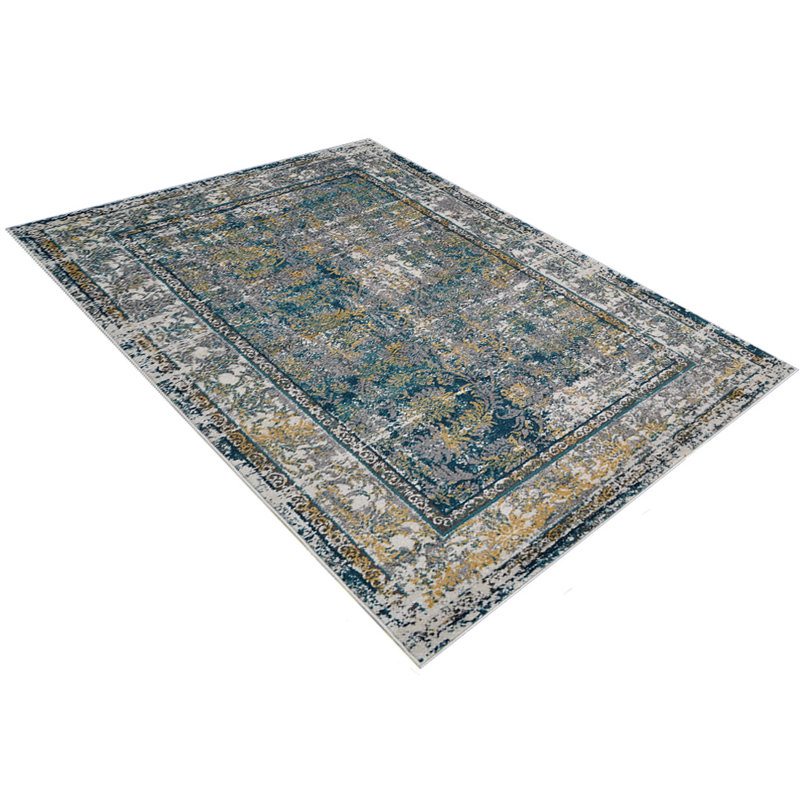 Bicknell Machine Made Heatset Polypropylene Area Rugs - Runner, Silver Color, Oriental Design, Low Pile Machine Made Area Rugs for Living Room, Bed Room