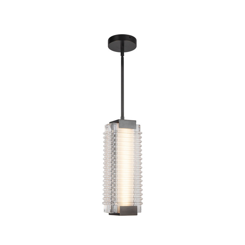 Luminaire suspendu en verre Alai, Bronze urbain, H 16,25 po x l 5,63 po x P 4,13 po
