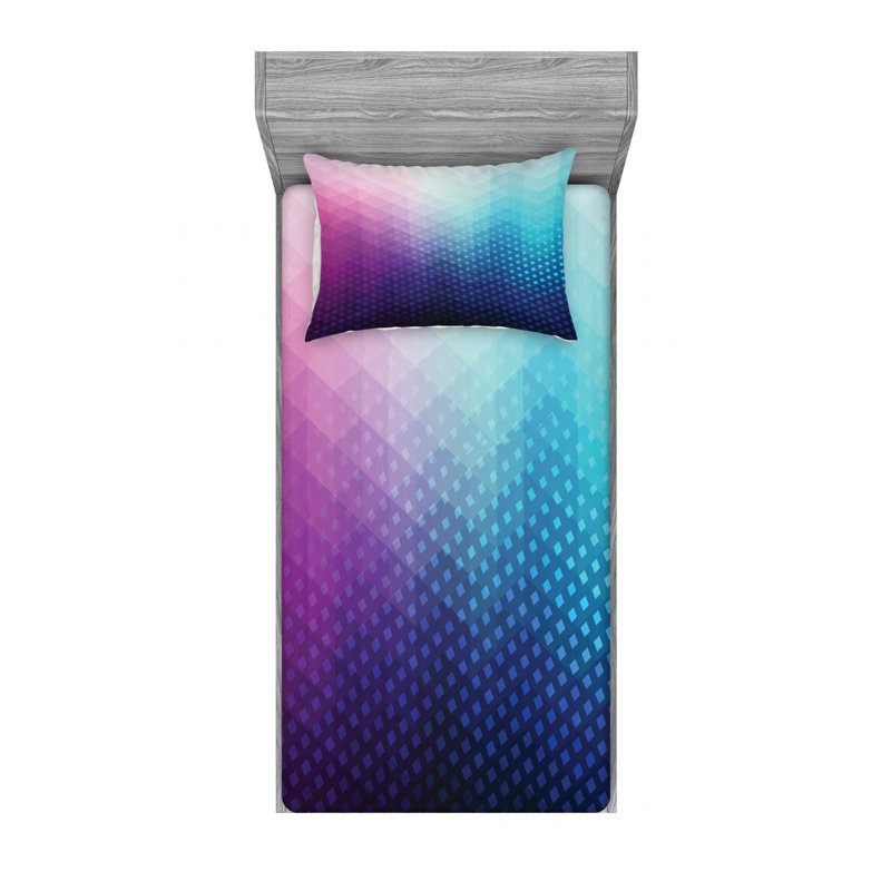 Microfiber Geometric Sheet Set, Twin Sheet Set + 1 Pillowcase