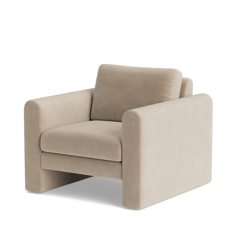 Knox Accent Chair, Velvet - Beige