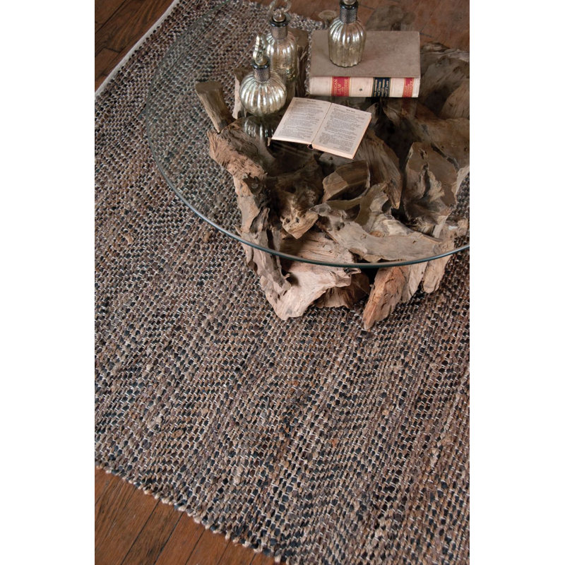 Tapis en cuir tissé à la main Neidig, 9 pi x 12 pi