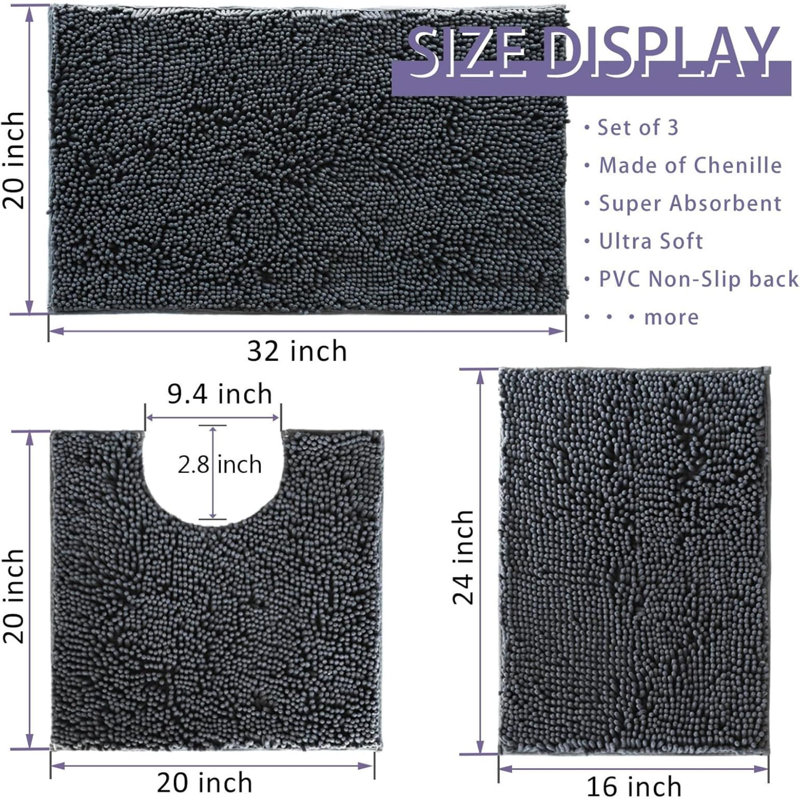 Bath Mat, Dark Grey