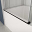 Porte de douche coulissante pour baignoire, verre trempé 5/16 po, finition noir mat, système d'écurie noir transparent, performance