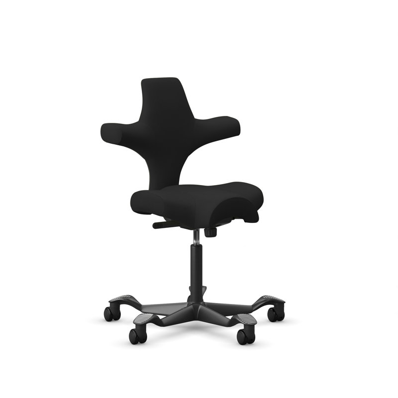 Chaise à hauteur standard réglable HœG Capisco, Noir, Noir, Standard