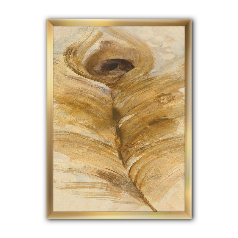 « plumes natural elements i », reproduction d’image sur toile, H 20 po x l 12 po x P 1po, Cadre doré