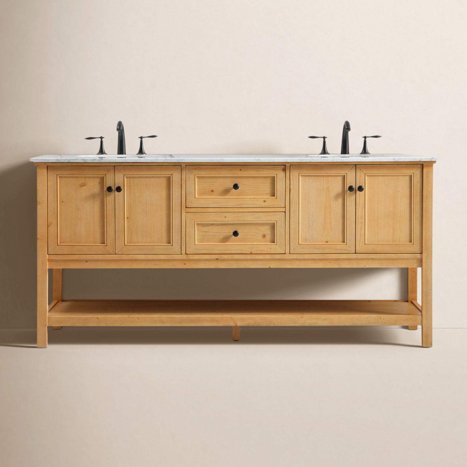 Bonsai 72'' Double Bathroom Vanity, Natural