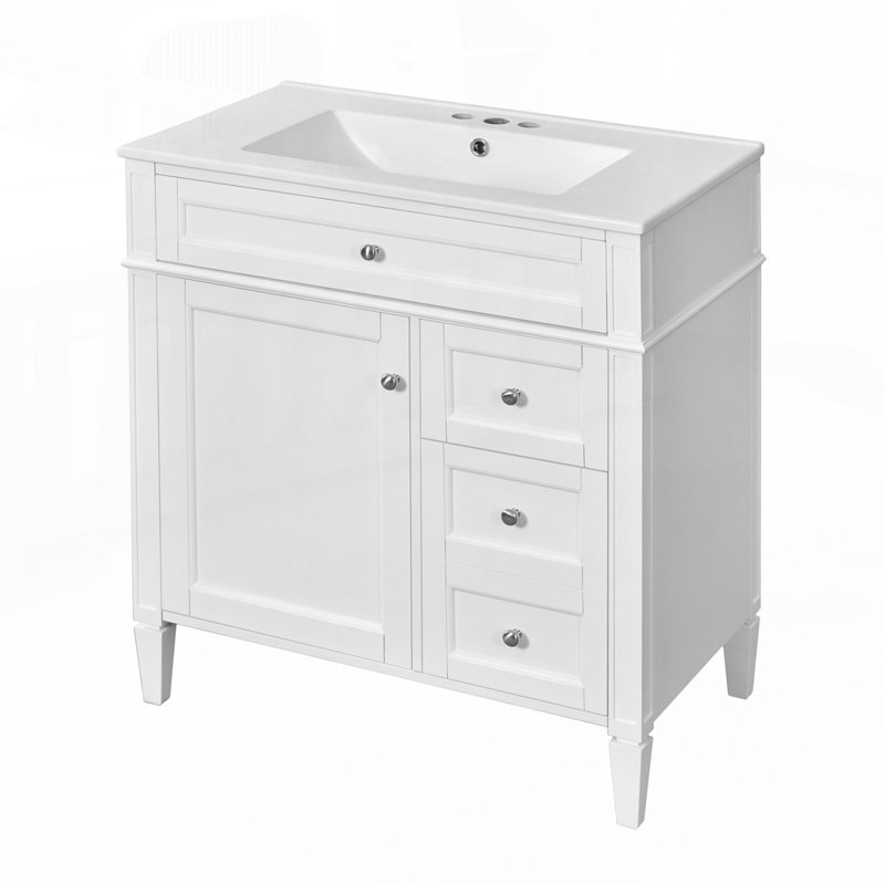 Meuble-lavabo moderne avec rangement abondant et design élégant, Blanc