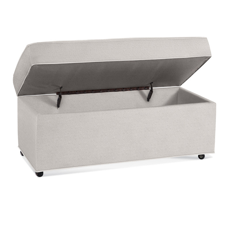 Ottoman, White Textured Performance; 0865-91