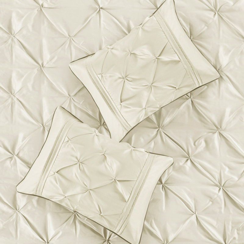 7 Piece Comforter Queen - Fill Charming Tufting 1 Comforter, 2 Shams, 3 Pillows, Bed Skirt Enchanting Appearance Includes Pillows &