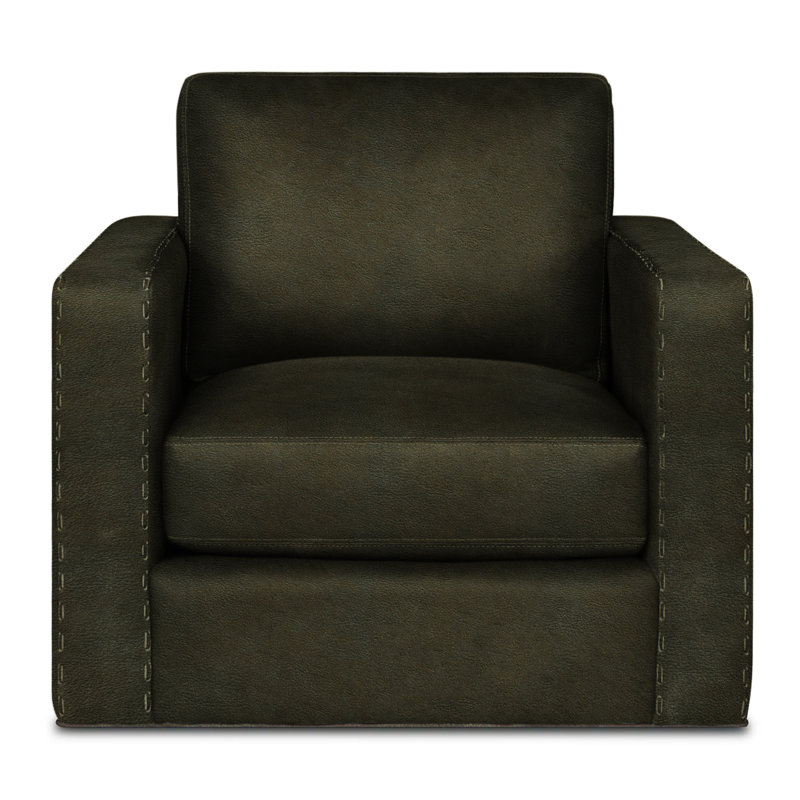 Fauteuil en cuir véritable Magdalena, Cuir véritable Gaucho Longhorn, Acier inoxydable