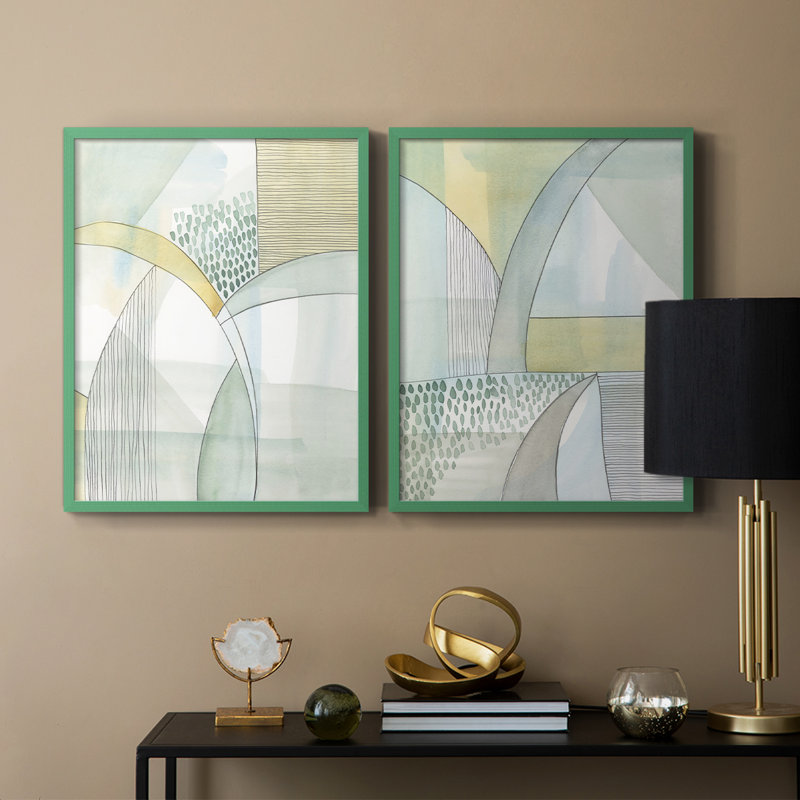 «Mint Reflection I», reproduction encadrée de qualité supérieure - prête à être accrochée - aucun clou requis - aucun clou requis