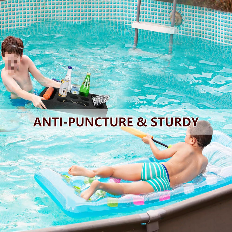 Plateau flottant pour la piscine, baignoire, support à nourriture non gonflable pour la plage, spa, accessoire de nage intelligent, barre de rafraîchissement polyvalente pour la fête