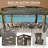 Aluminum Pergola Gazebo with Louvered Roof Canopy-90673037-120641150
