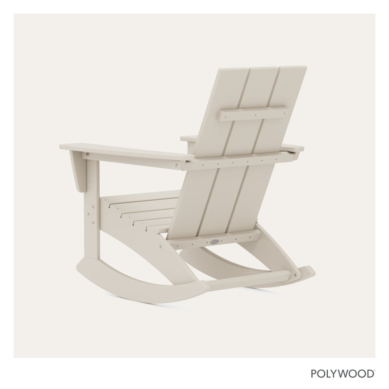 POLYWOOD Modern Adirondack Rocking Chair, Sand