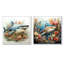 Ensemble de 2 décorations murales Curious Shark Ocean Blooms I - Shark-1314990518-1314990519