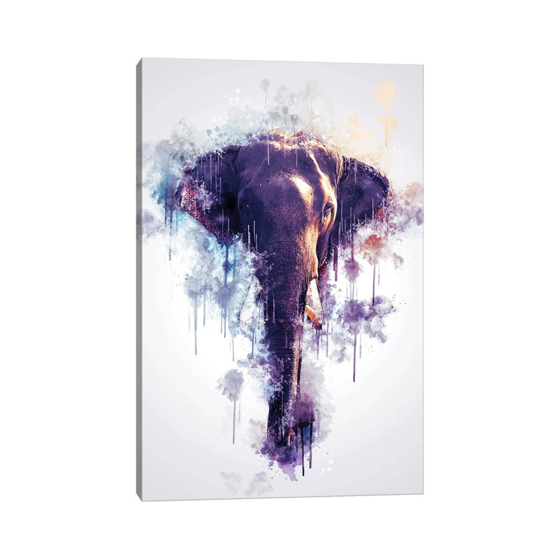 «Elephant Head» par Cornélin, impression sur toile tendue, H 40 po x l 26 po x P 1,5 po