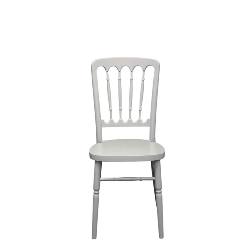 Babcock 43cm H Solid Wood Slat Back Stacking Side Chair, Grey
