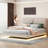 Queen Size Upholstered Platform Bed - No Box Spring Needed, Strong Support &amp; Sensor Light!-1267104560